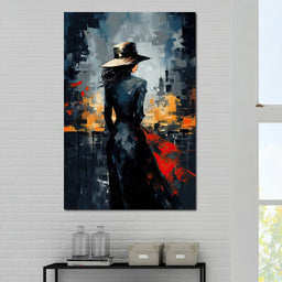 Dusk Enigma in Monochrome - NicheCanvas