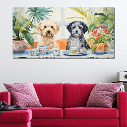 Teatime Tails and Blossoms - NicheCanvas