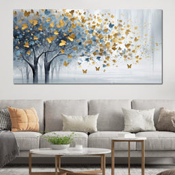 A Touch of Blue in a Golden Grove - NicheCanvas