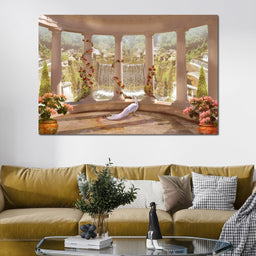 Classical Garden & Waterfall - NicheCanvas
