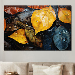 Autumn Dew on Amber Foliage - NicheCanvas