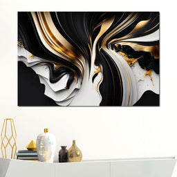 Marble-Lux Collection: Vibrant White & Gold Marble 09 - NicheCanvas