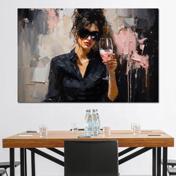 Effervescence in Ebony and Pink - NicheCanvas