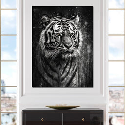 Tiger in Black & White - NicheCanvas