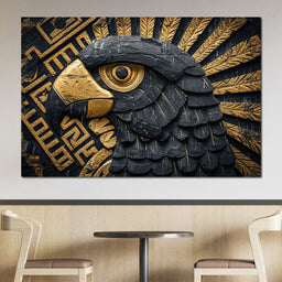Golden Aztec Eagle Majesty - NicheCanvas