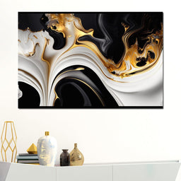 Marble-Lux Collection: Vibrant White & Gold Marble 06 - NicheCanvas