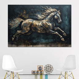Gilded Running Horse - NicheCanvas
