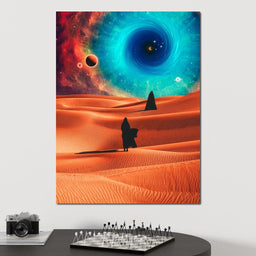 Two Veiled Silhouettes in the Desert Dunes - Gen Z - NicheCanvas