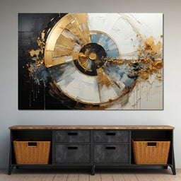 Azure Gold Horizon Fusion - Tanni Cylon - NicheCanvas