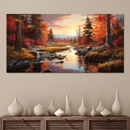 Magnificent Autum By The Lake - NicheCanvas