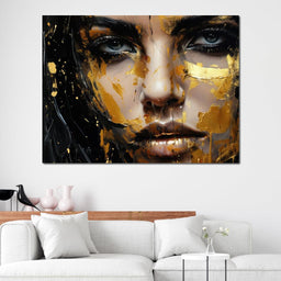 Black Gold Urban Graffiti - NicheCanvas