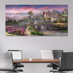 Garden by the Stone Bridge - NicheCanvas