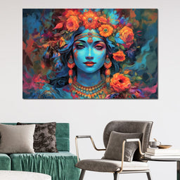 Lakshmi Floral Mural - NicheCanvas