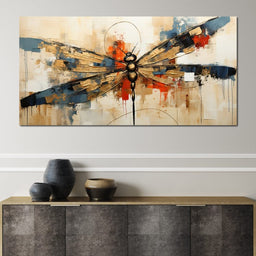 Golden Royal Geometric Harmony Dragonfly - Wildrose Creations - NicheCanvas