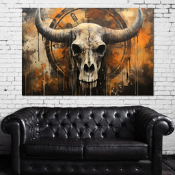 Bull Skull in the Gothic Twilight - Raven Blackwood - NicheCanvas