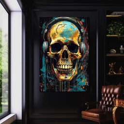 Technopunk Skull 2 - Raven Blackwood - NicheCanvas