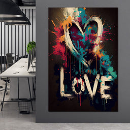 Message of Love Graffiti - NicheCanvas