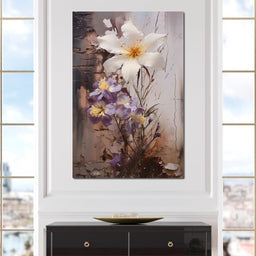 Fleeting Bloom in Grisaille - NicheCanvas