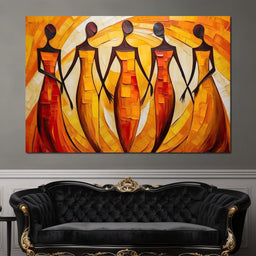 Women in Maroon Harmony - NicheCanvas