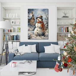 Christmas Snowman - NicheCanvas