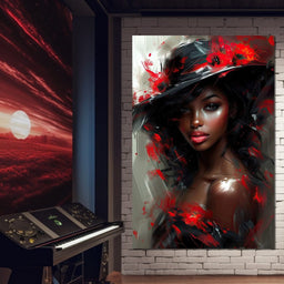 Sable Elegance with Poppy Flair - NicheCanvas