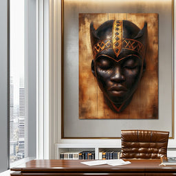 Golden Tribal Sentinel - NicheCanvas