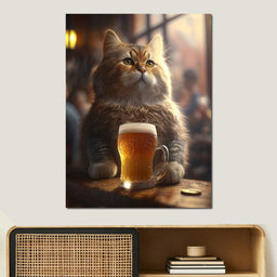 Cat Beer - Zenzdesign - NicheCanvas