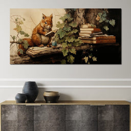 Autumn Tales of a Scholarly Squirrel - NicheCanvas
