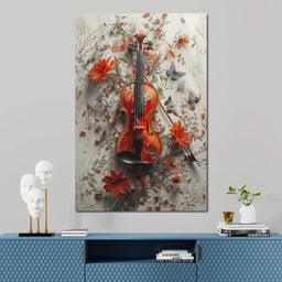 Violin Melody in Bloom - NicheCanvas