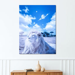 White Lion and Blue Butterfly - Gen Z - NicheCanvas