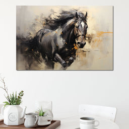 Surreal Black Horse - NicheCanvas