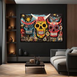 Tribal Skull Symphony - NicheCanvas