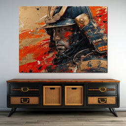 Samurai Solitude in Battle - NicheCanvas