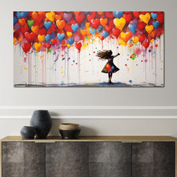 Graffiti Dreams of Balloon Hearts - NicheCanvas