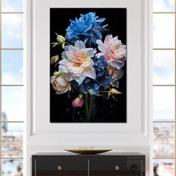 Midnight Flower Symphony - NicheCanvas