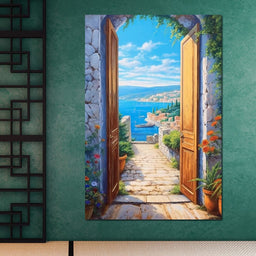Open Door to the Sea - NicheCanvas