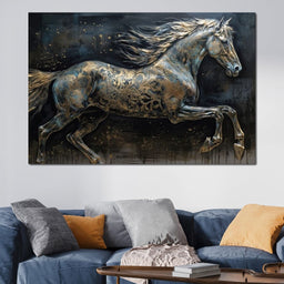 Gilded Grey Horse - NicheCanvas