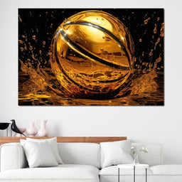 Golden Basketball - NicheCanvas