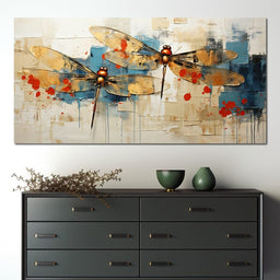 Golden Royal Geometric Dragonfly 05 - Wildrose Creations - NicheCanvas