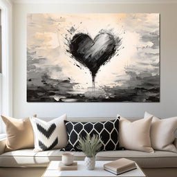 Ebony Heart Amidst the Gale - NicheCanvas