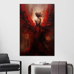 Ethereal Elegance in Shadow Gown - NicheCanvas