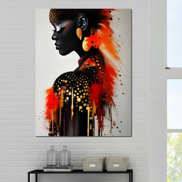 Female Portrait Paint Splash 035 - Johanjjf - NicheCanvas