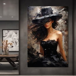 Black Dress Muse - NicheCanvas