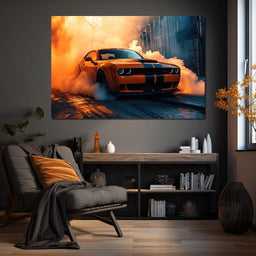 Hellcat Burnout - Rider Art - NicheCanvas