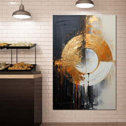 Abyssal Echoes in Gold Abstract - Tanni Cylon - NicheCanvas