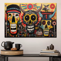 Vibrant Tribal Spirit Montage - NicheCanvas