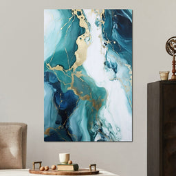 Glossy Marbling Liquid Abstraction - NicheCanvas