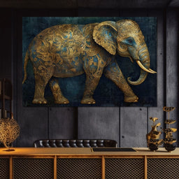 Gilded Grey Elephant - NicheCanvas