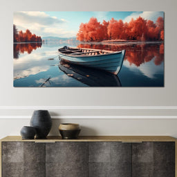 Canoe on the Lake - NicheCanvas