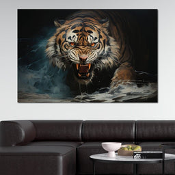 Angry Siberian Tiger - NicheCanvas